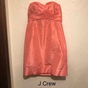 J Crew coral strapless dress